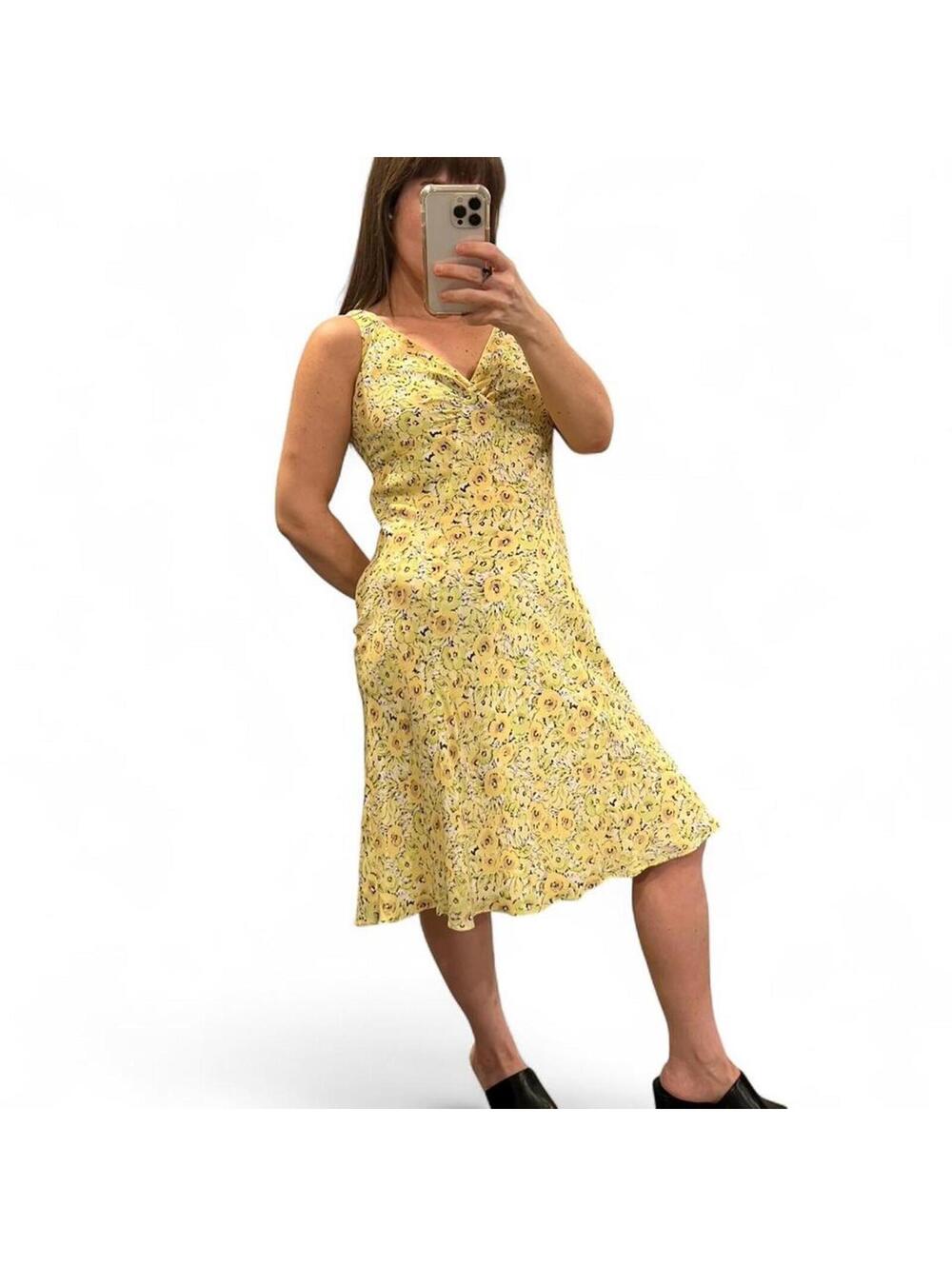 Y2K Yellow Floral Dress